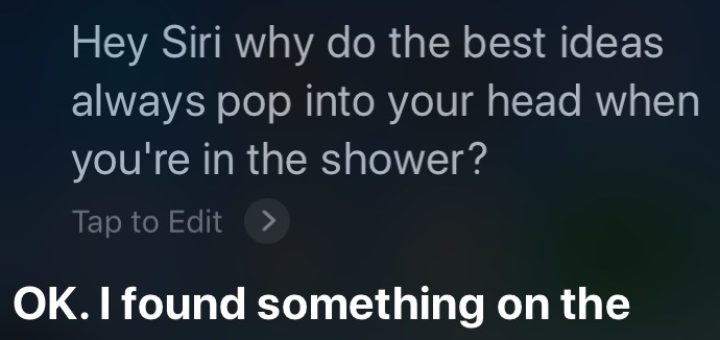 A screen capture of a request to Siri on an iPhone