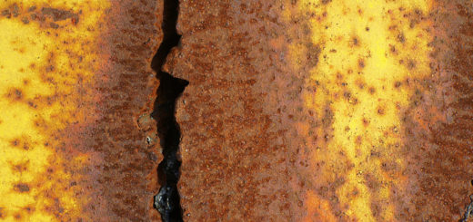 A crack in a piece of metal