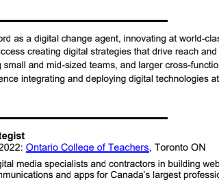 The 'profile' section of Mark Farmer's resume